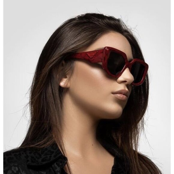 NEW PRADA PR14ZSF - 15D5S0 Red Sunglasses - Picture 2 of 8